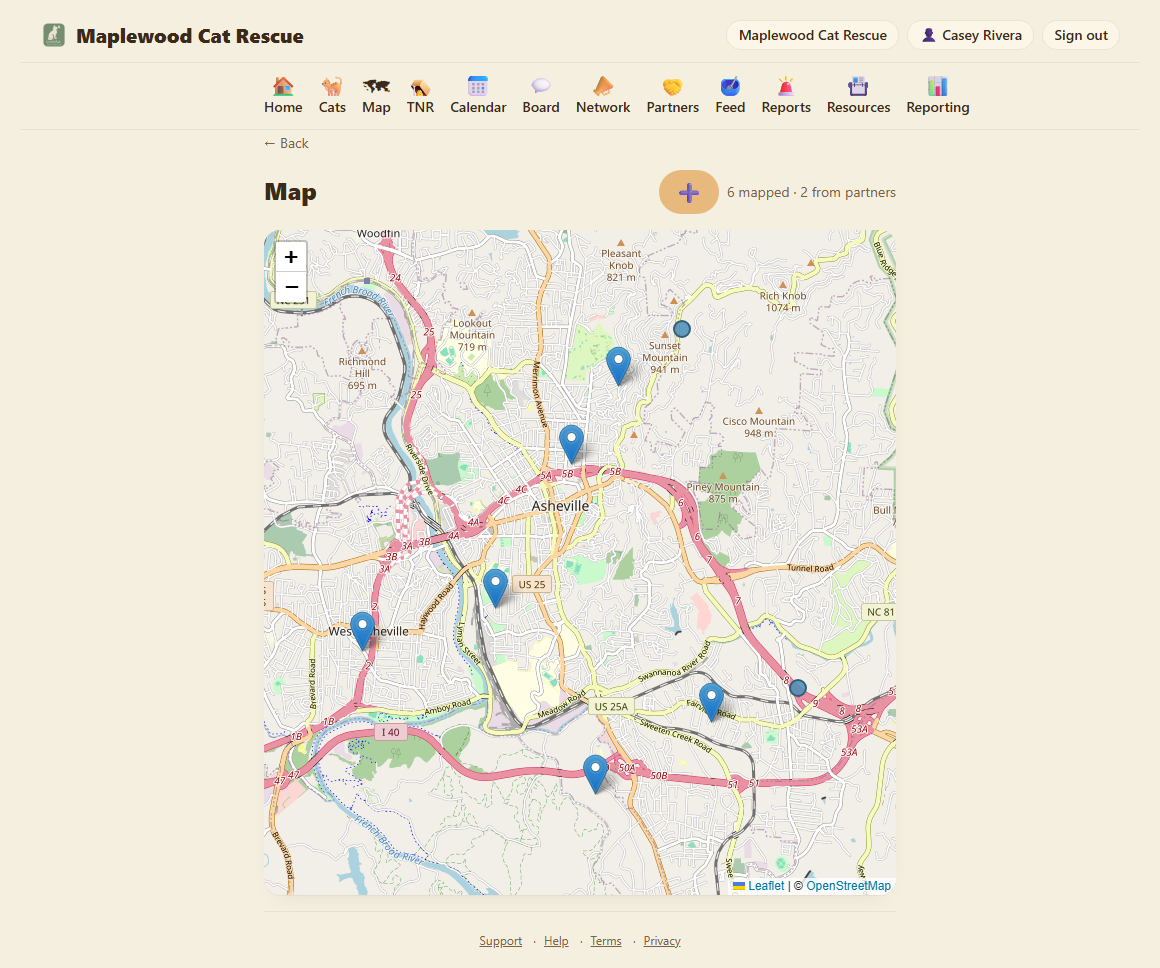 Map with one colony pin